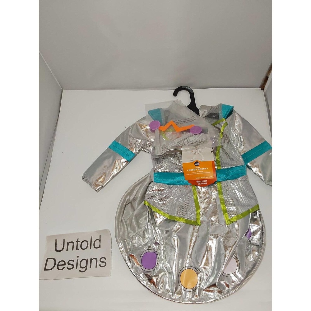 Halloween Baby Robot Halloween Costume Dress with Headband 12-18M - Hyde & EEK!